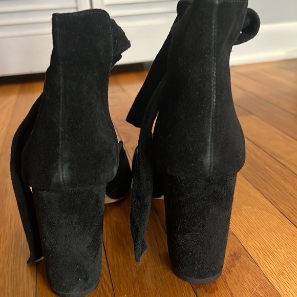 Raye Black Suede Ankle Tie Block Heel Size10 - Picture 5 of 8